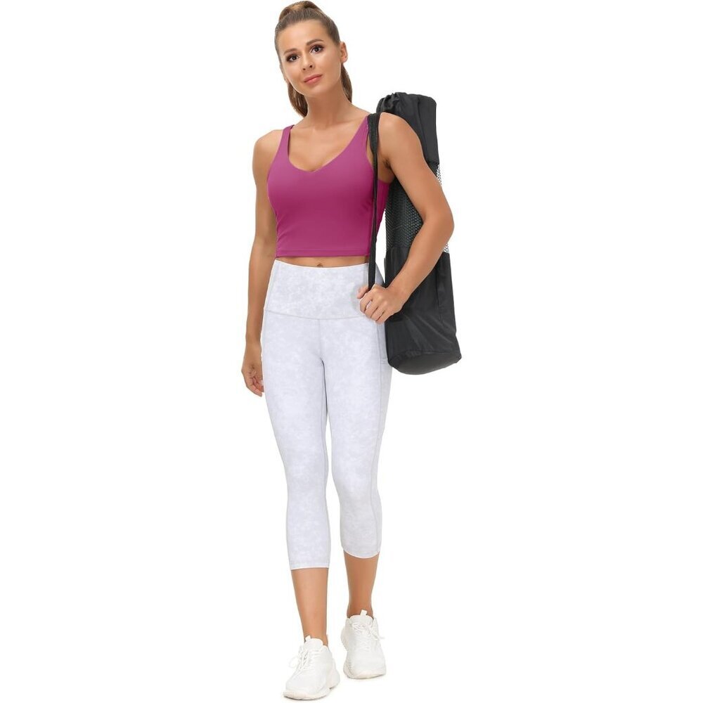 Women's Longline Sports Bra Wirefree Padded Medium Support Activewear - Picture 6 of 8